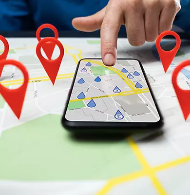 Standorte auf einem Smartphone